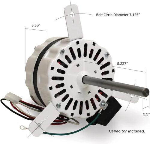 1/4 hp 1625 RPM 2 Speed 115 Volts Vent Fan Motor O35325