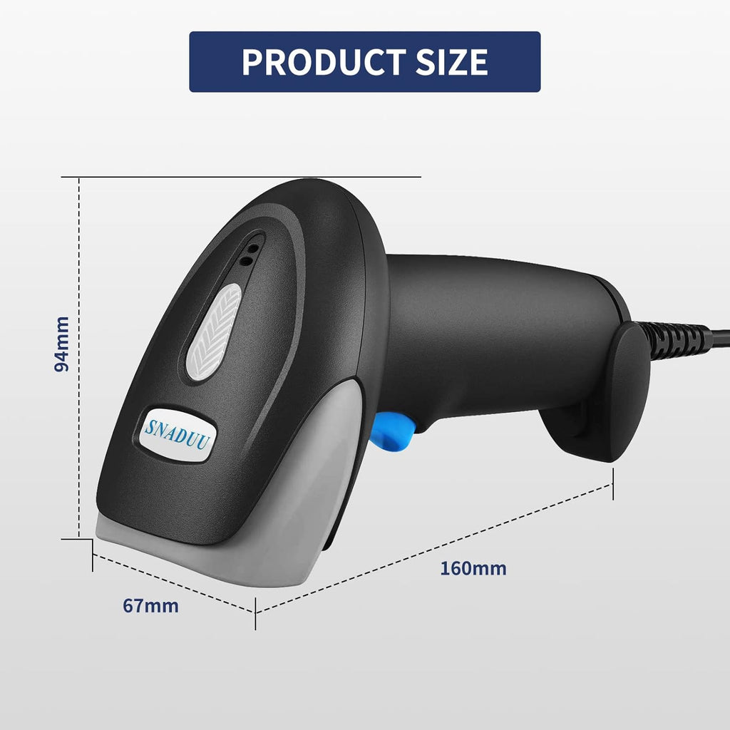 Wireless Barcode Scanner with Stand, CMOS USB POS Scanner for PC Computer Laptop F13468