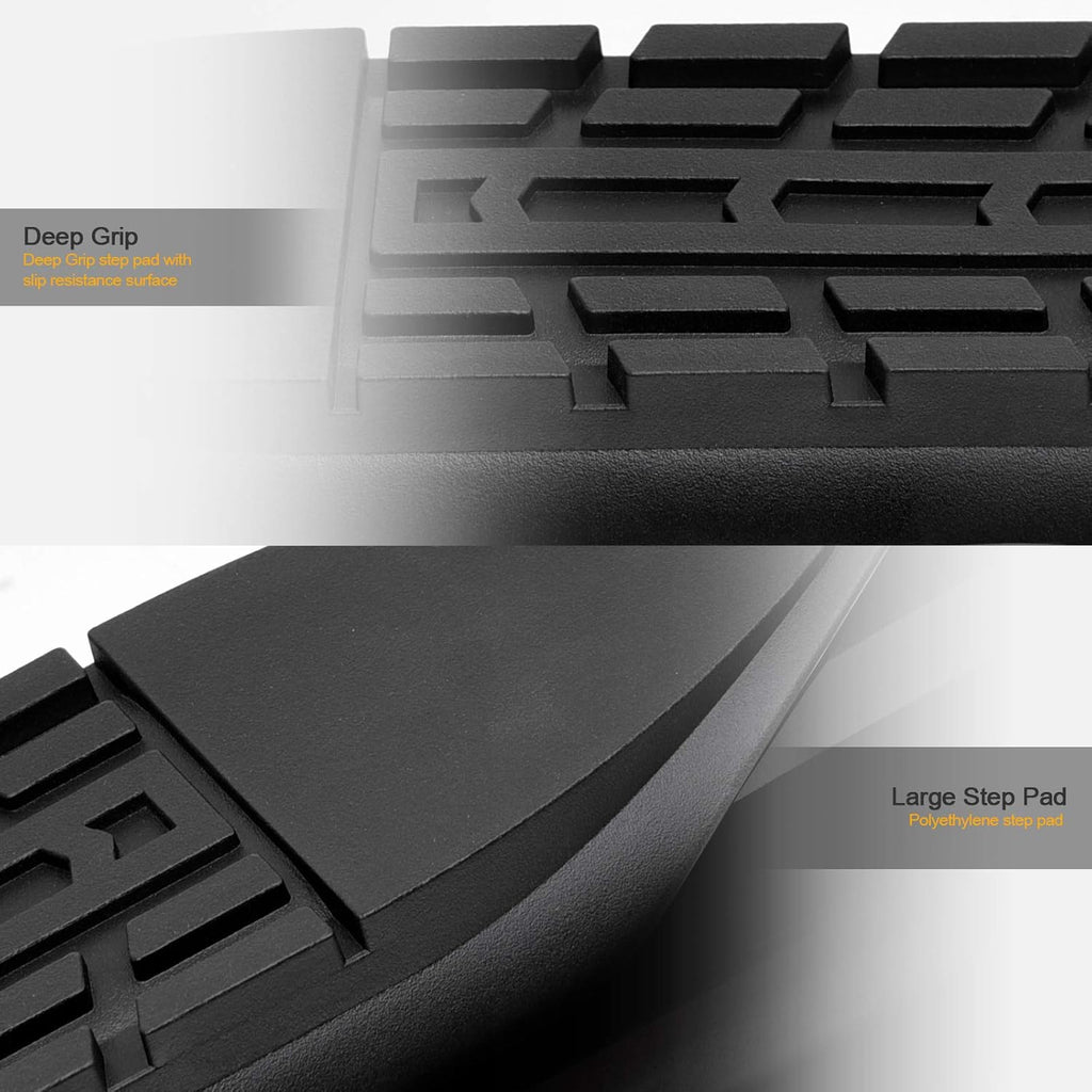 4 Oval Side Step Nerf Bars Black A9700