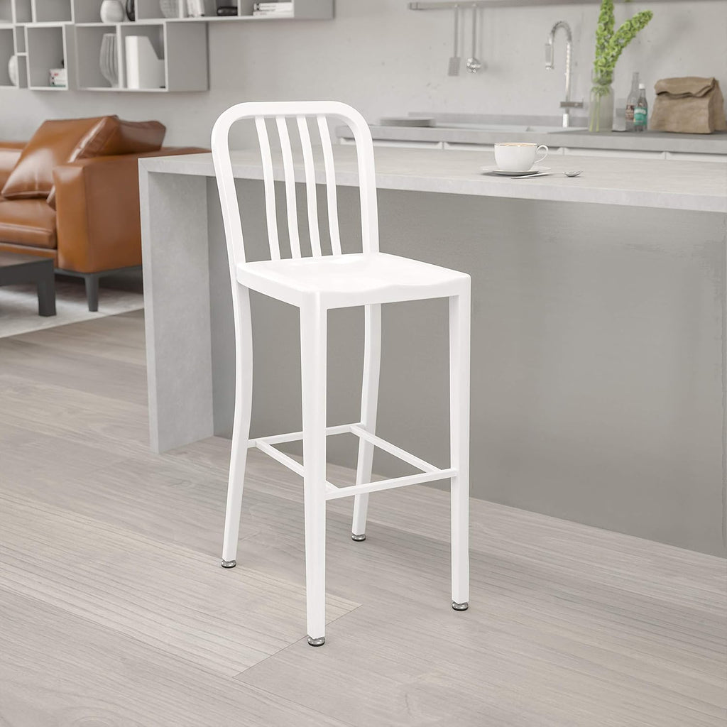 2 Pack 30 High Silver Metal Barstool U895972