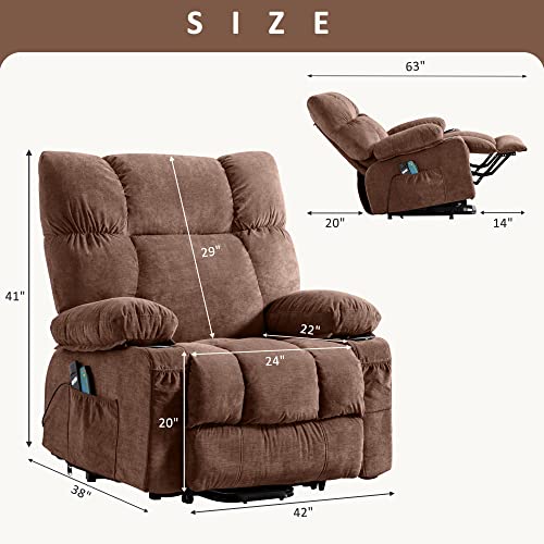 Grey Power Lift Recliner Chair with Massage T418