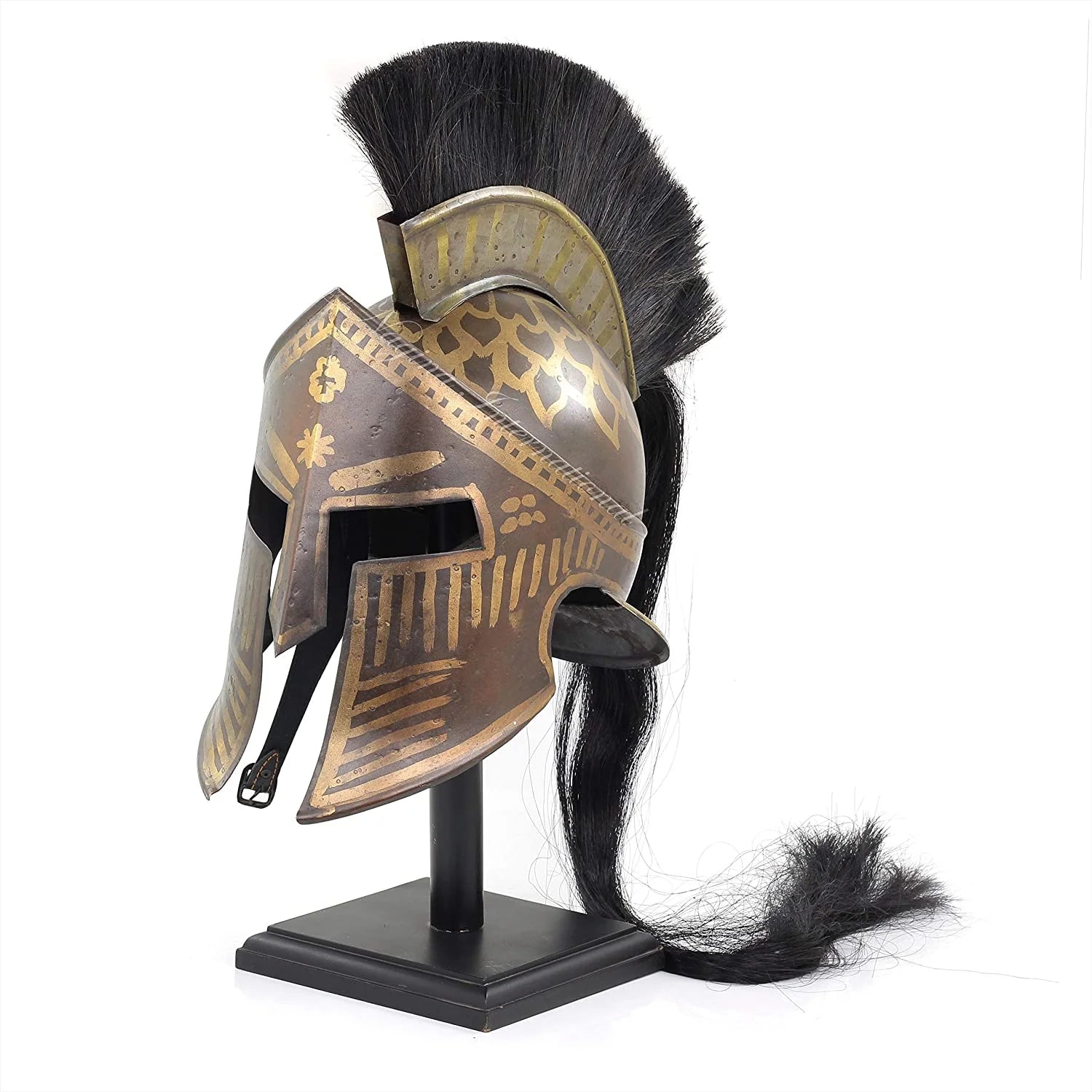 Antique Medieval Era Warrior Helmet with Black Display Stand K3558