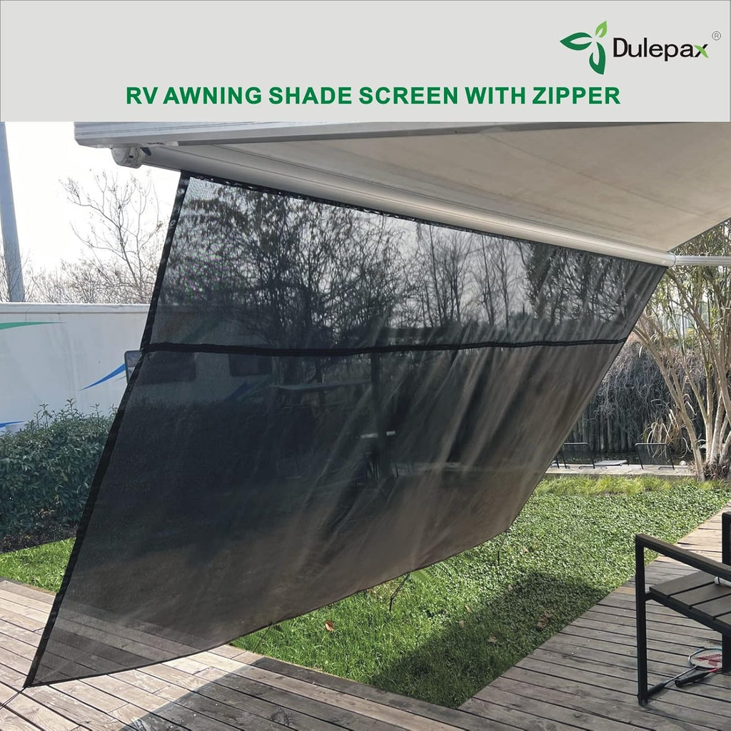RV Awning Shade Screen with Zipper 8'X15'3'' Universal with Complete Kits N36612