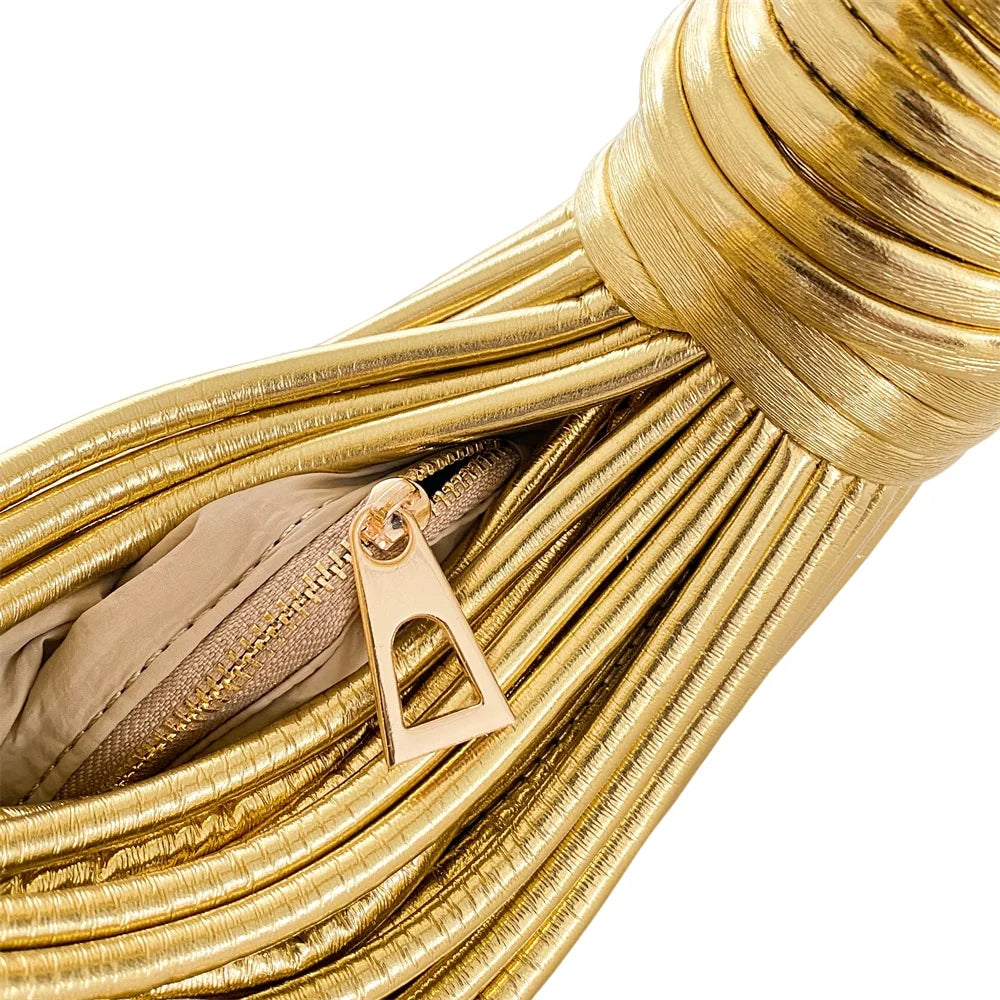 Gold Weave Vegan Leather Handbag J2171
