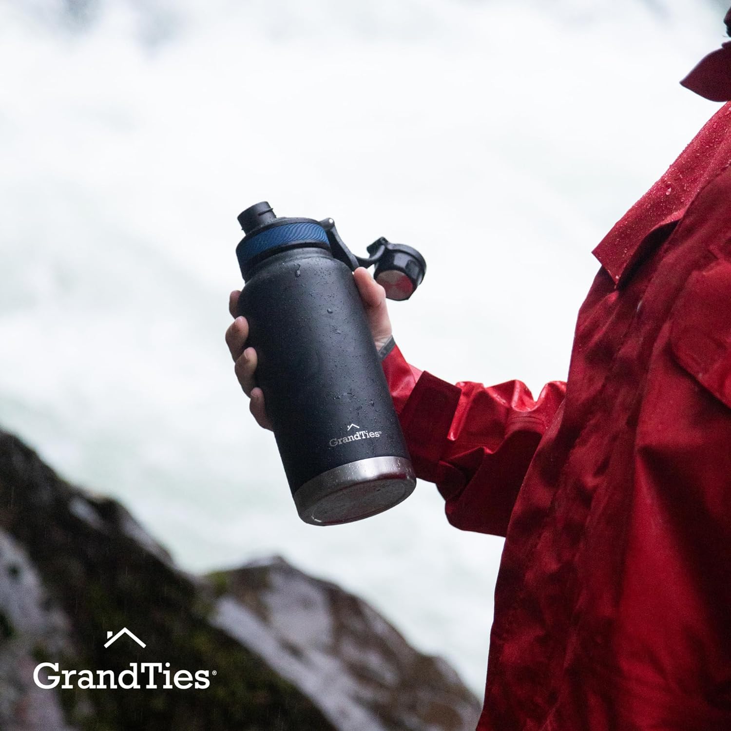 2 Lids Stainless Steel Water Bottles Vacuum Insulated Reusable BPA-Free Metal Canteen Z100