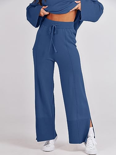 Oversized Knit Sweater Set Wide Leg Pant S148
