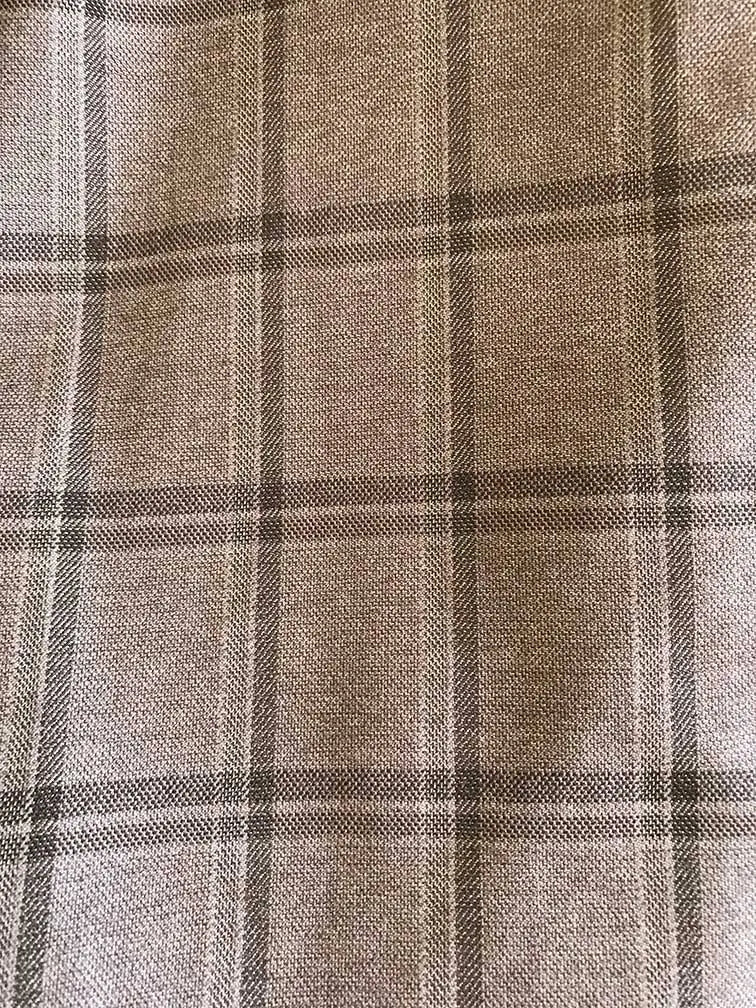 Khaki Regular Fit Windowpane Suit 3 Piece 42 Long 36 Waist Q5352