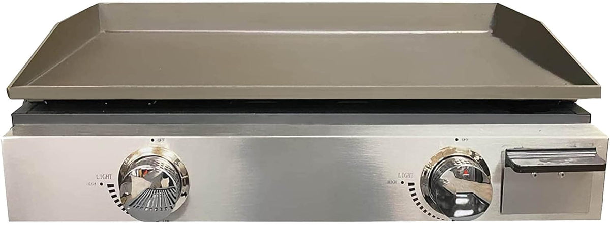 Black 25 Inch Stainless Steel RV Griddle with 2 Burners G4581
