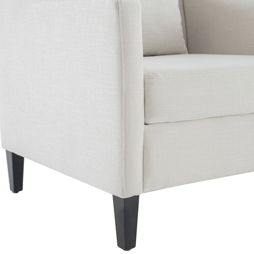 Beige Fabric Accent Chair with Wood Frame S4375