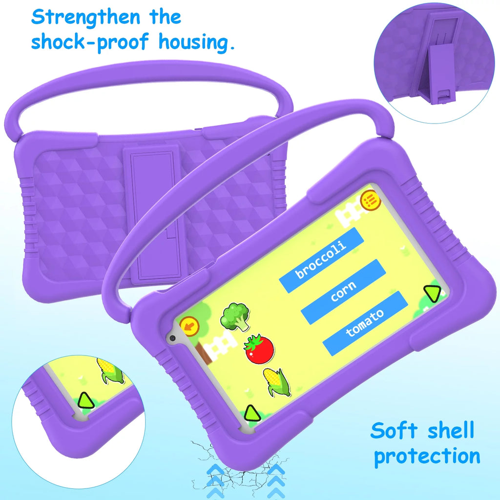 Purple 7 inch Android 11 Tablet with Silicone Case P337