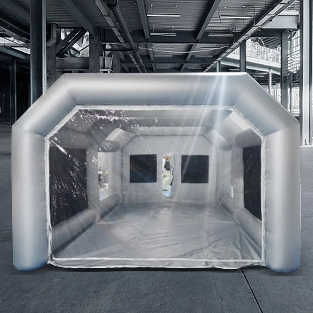 Portable Inflatable Spray Paint Booth Tent Car Workstation with Two Air Filter Nets 28 * 15 * 10Ft D5659