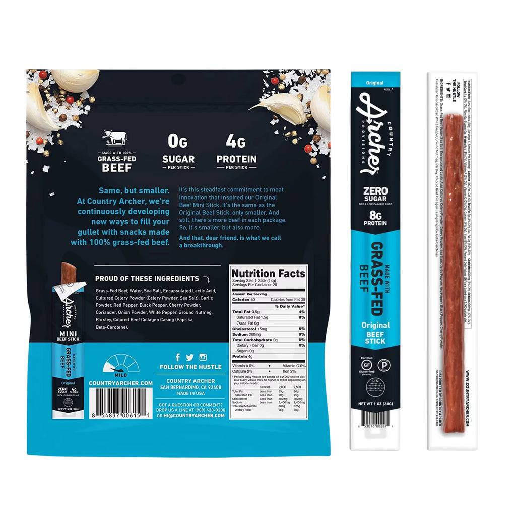 Grass Fed Original Mini Beef Sticks 28 Sticks 14.5oz M7016