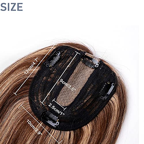 Silk Base Remy Human Hair Topper with 4 Clips T872