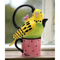 Ceramic Yellow Parakeet Bird Tea For One A2863