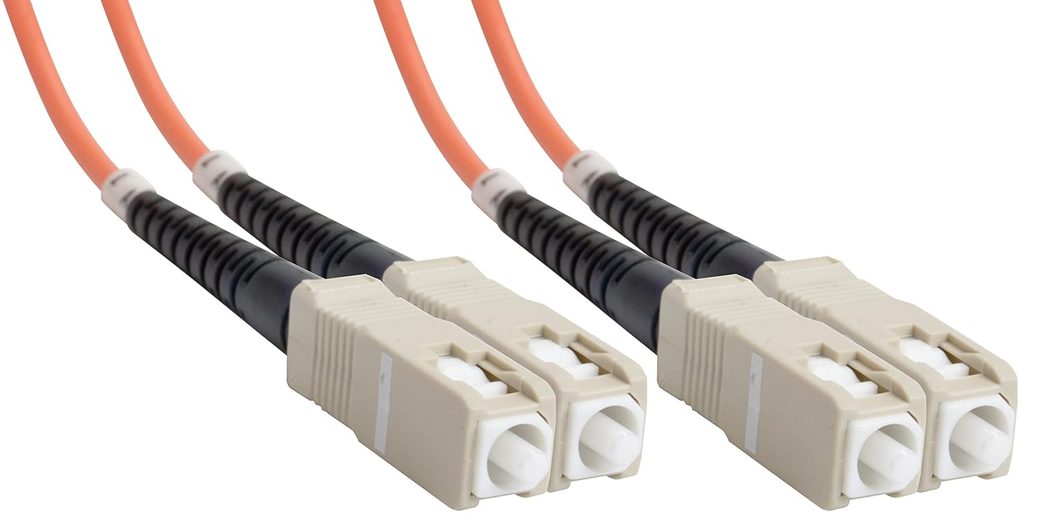 SC-SC Duplex Multimode Fiber Optic Patch Cable, 62.5/125 OM1, OFNR, 50 m, Orange P466278