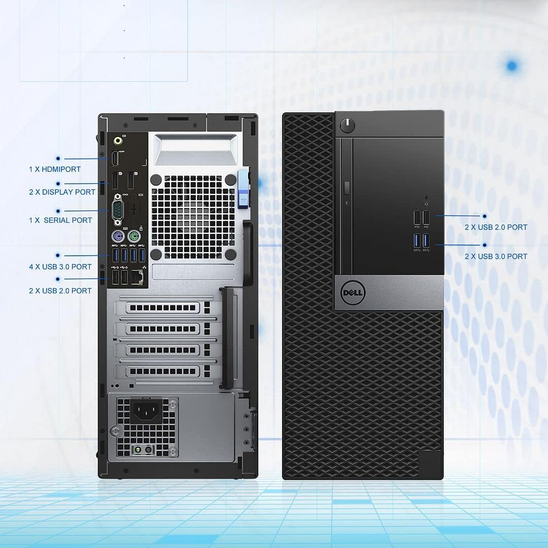 PC Tower Desktop Computer i5 6500 32GB DDR4 Ram 512GB M.2 NVMe SSD 1TB HDD Windows 10 Pro (Renewed) R44413