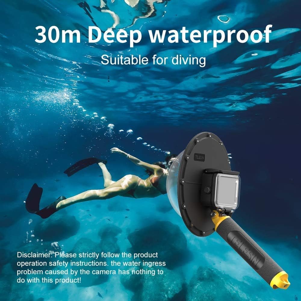 Dome Port Underwater Dive Case Camera Lens Cover Protector with Waterproof Housing Case, Floating Hand Grip, Anti-Fog Insert Pack of 2 C970601