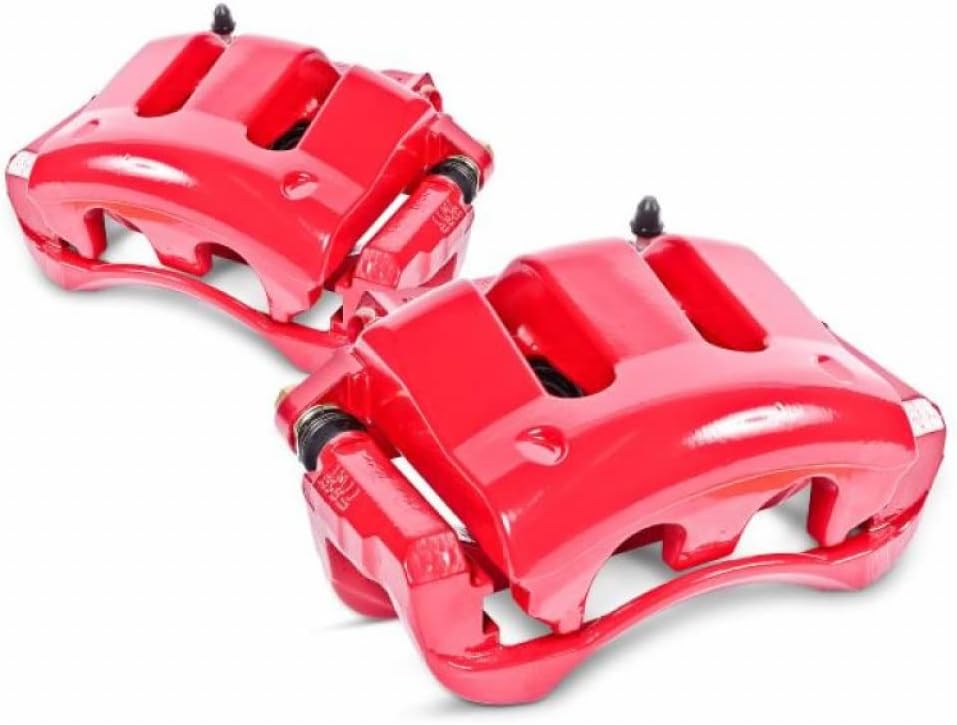 Red Front Brake Calipers with Brackets Pair M472793