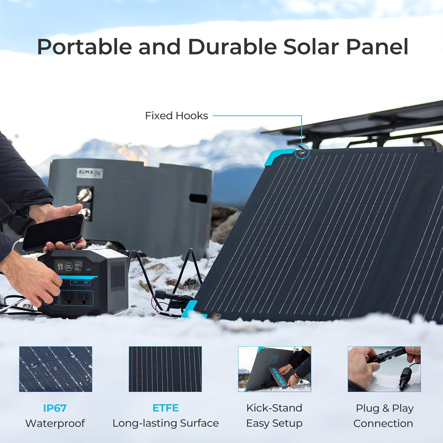 222Wh Portable Lithium Power Station with AC Outlets P77673