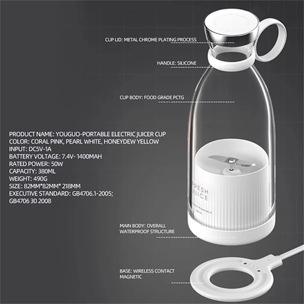 Wireless Portable Electric Juicer Blender USB Mini W9934