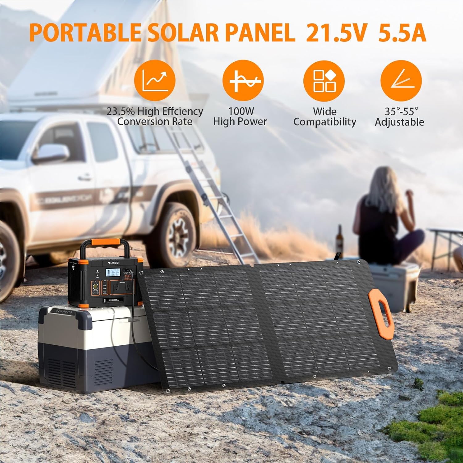 500W Portable Solar Generator with 100W Solar Panel H866