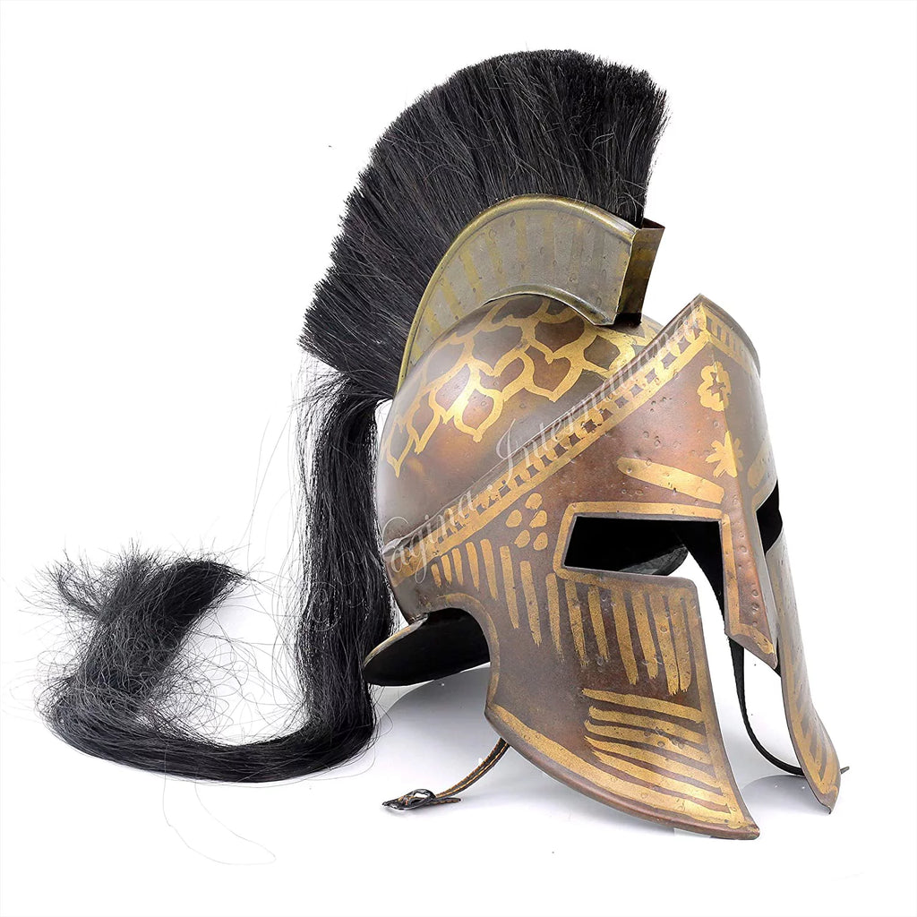 Antique Medieval Era Warrior Helmet with Black Display Stand K3558