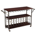 Black and Coffee Brown Rectangular Bar Cart K87257