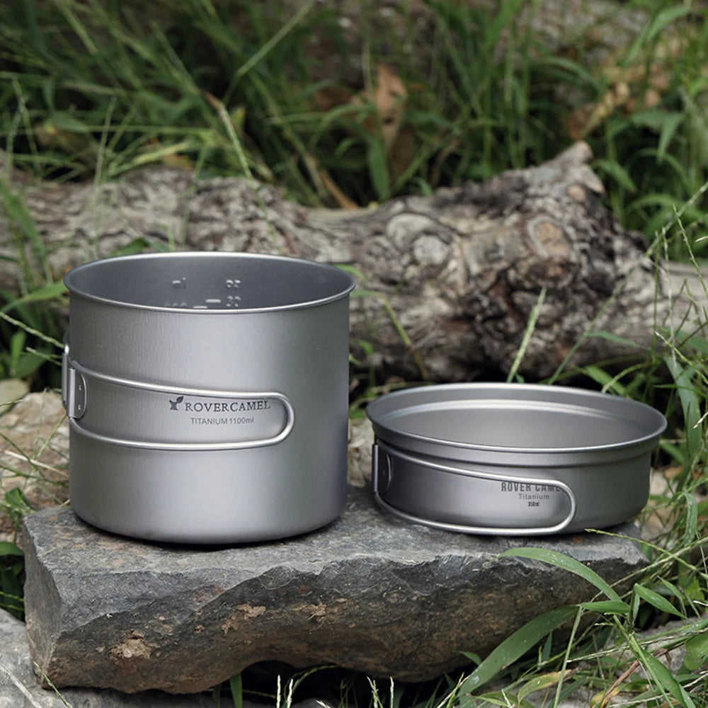 Ultralight Camping Cookware Set with Folding Handles C2372