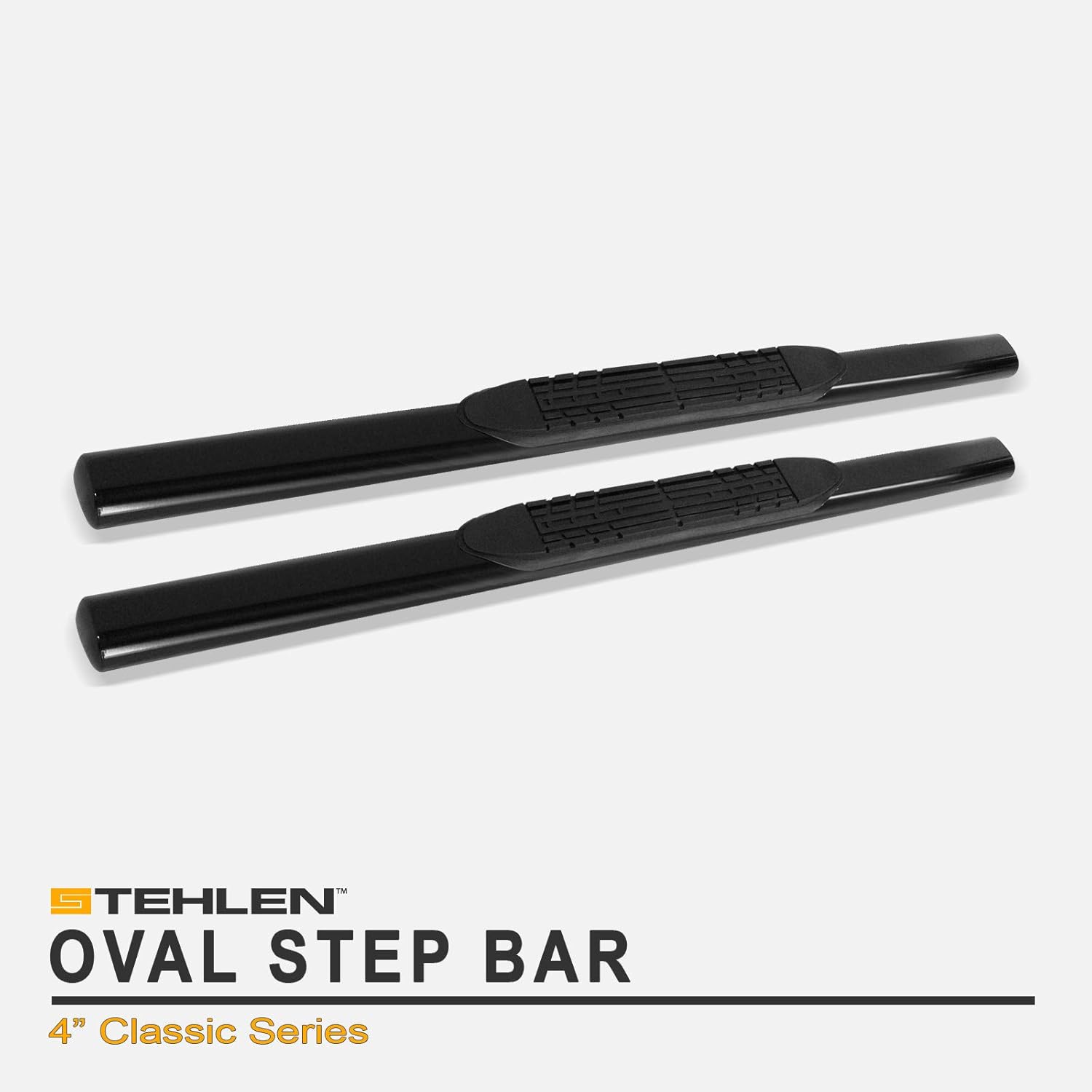 4 Oval Side Step Nerf Bars Black A9700