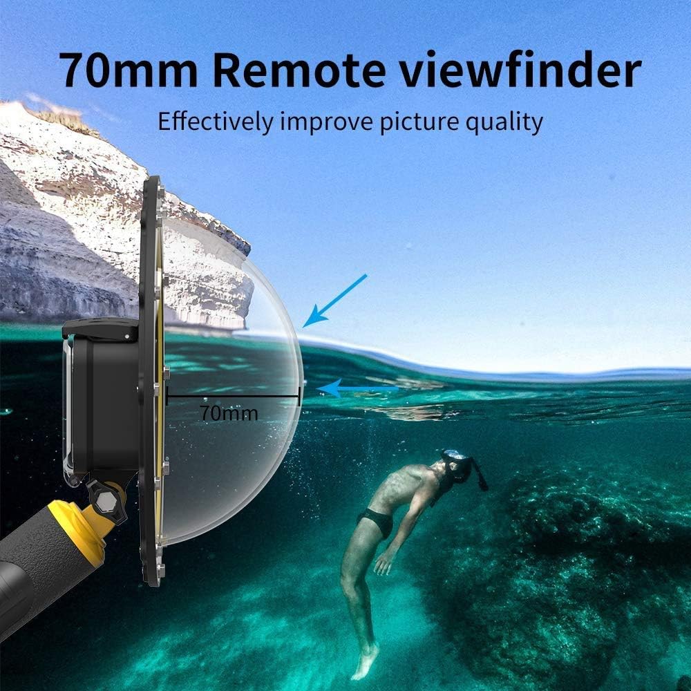 Dome Port Underwater Dive Case Camera Lens Cover Protector with Waterproof Housing Case, Floating Hand Grip, Anti-Fog Insert Pack of 2 C970601