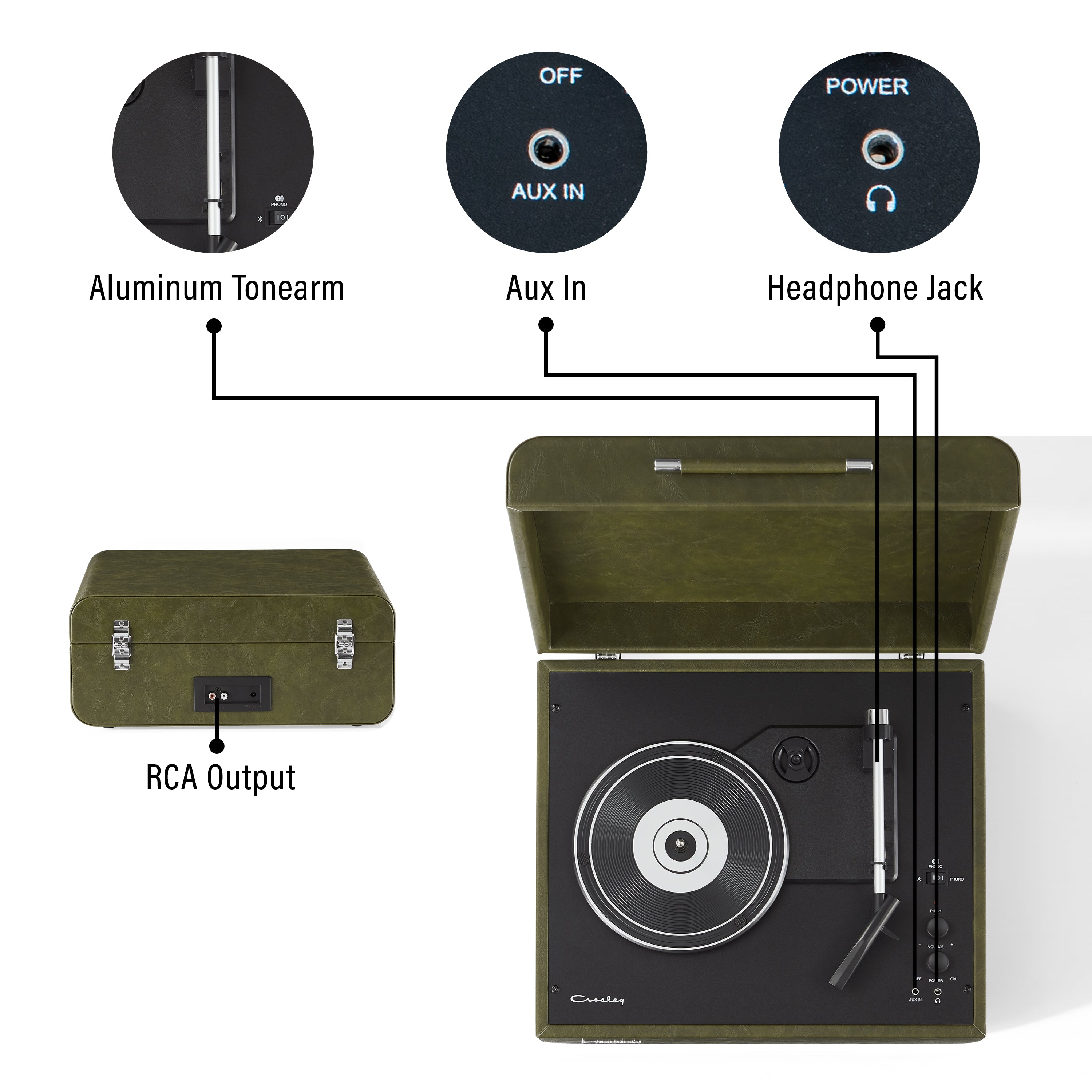 Vinyl Record Player with Speakers and Wireless Bluetooth Turntable Y346809