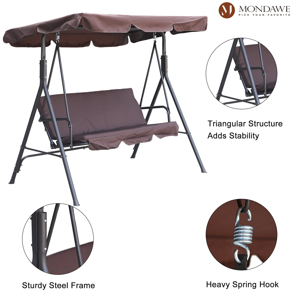 Freestanding Patio Swing Chair with Canopy O34888