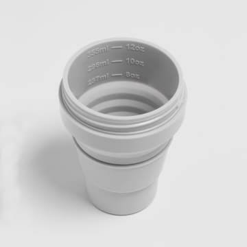 12 oz Cashmere Grey Collapsible Silicone Coffee Cup P306