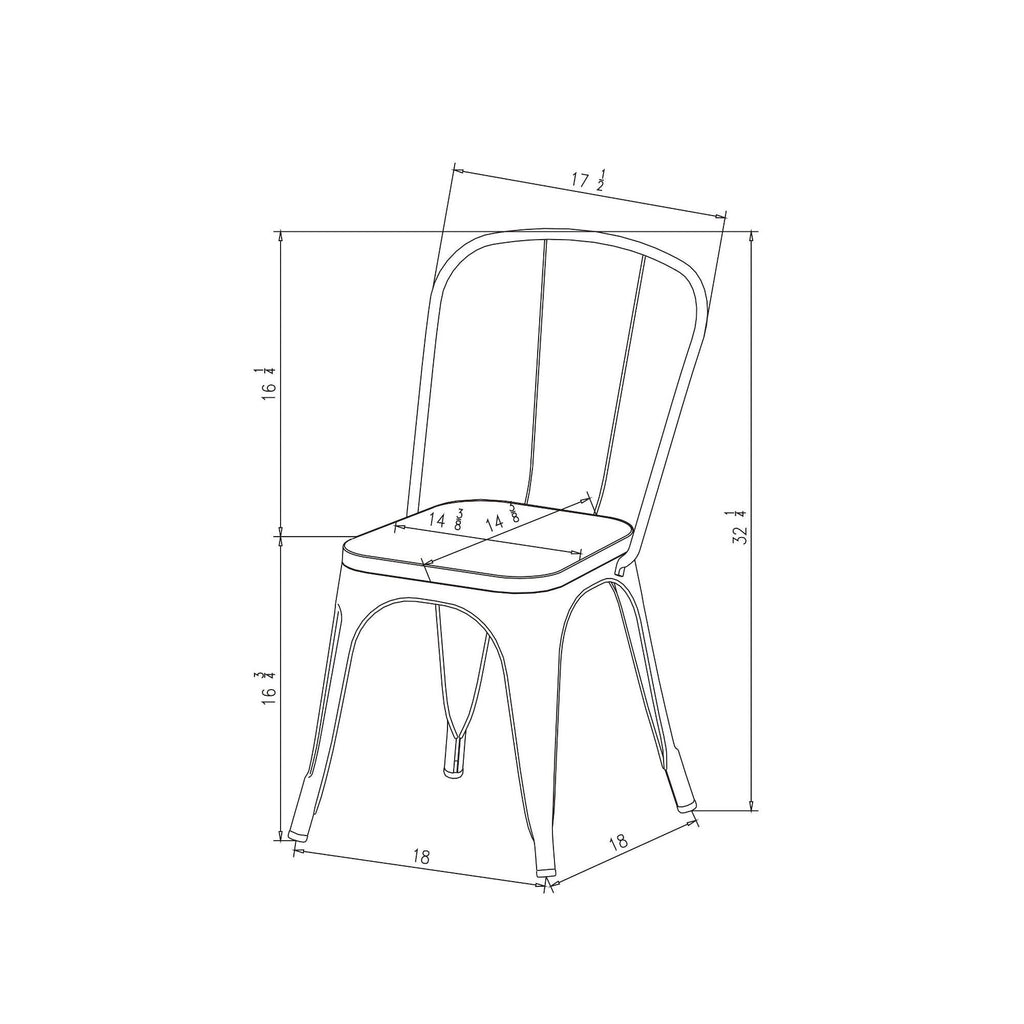 Silver Metal Dining Chair P46752