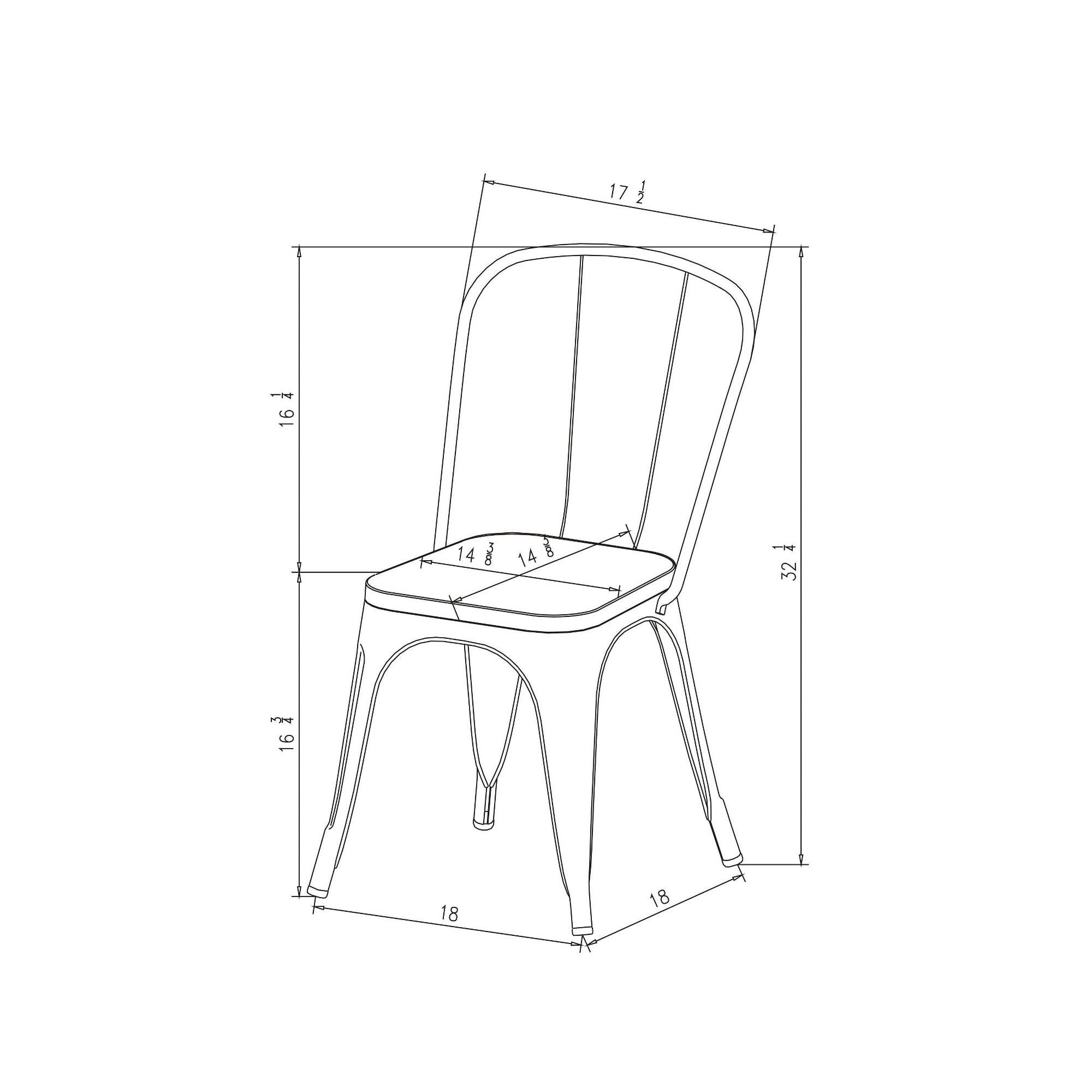 Silver Metal Dining Chair P46752