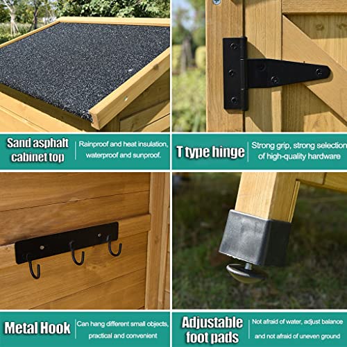 Brown Wooden Garden Shed with 3 Shelves V552