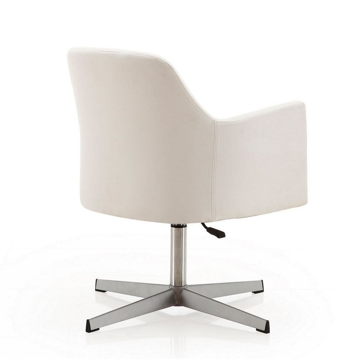 White Faux Leather Adjustable Height Swivel Accent Chair L20717