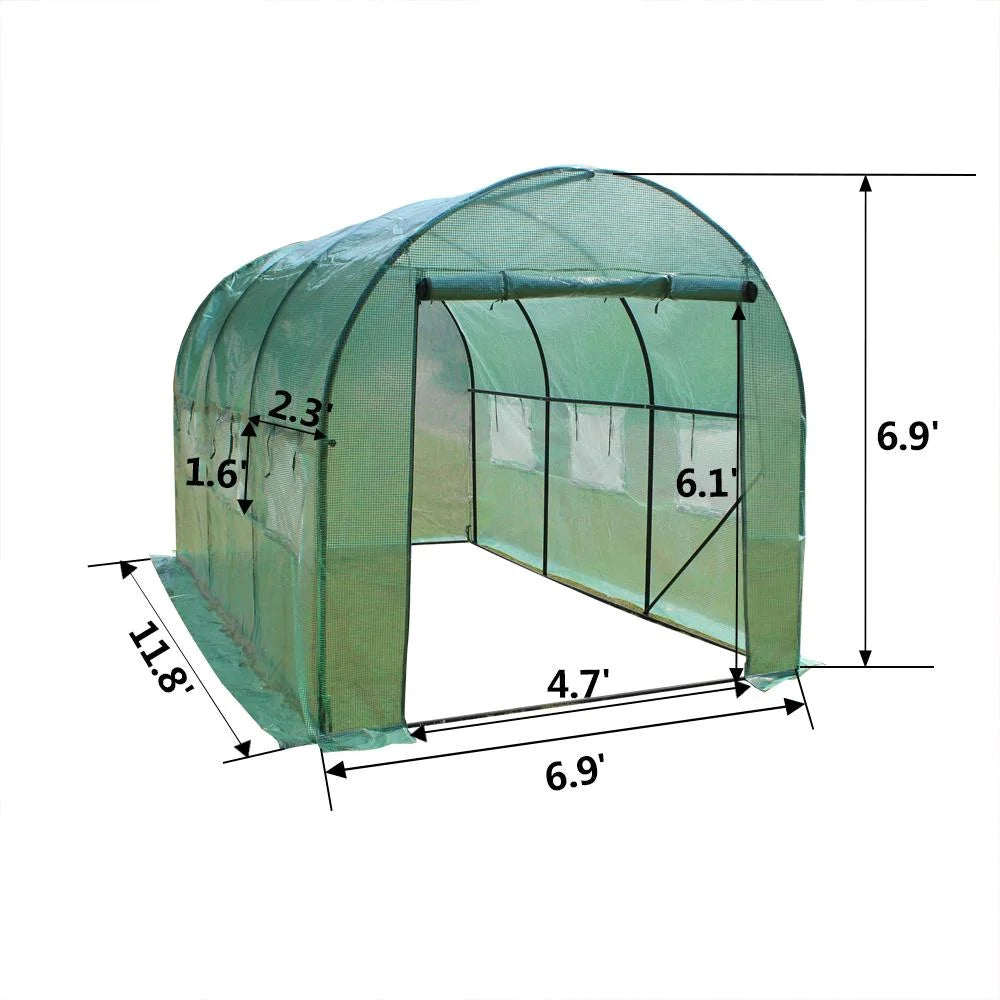 12' x 7' x 7' Portable Walk In Greenhouse Tent with Roll Up Window R816381