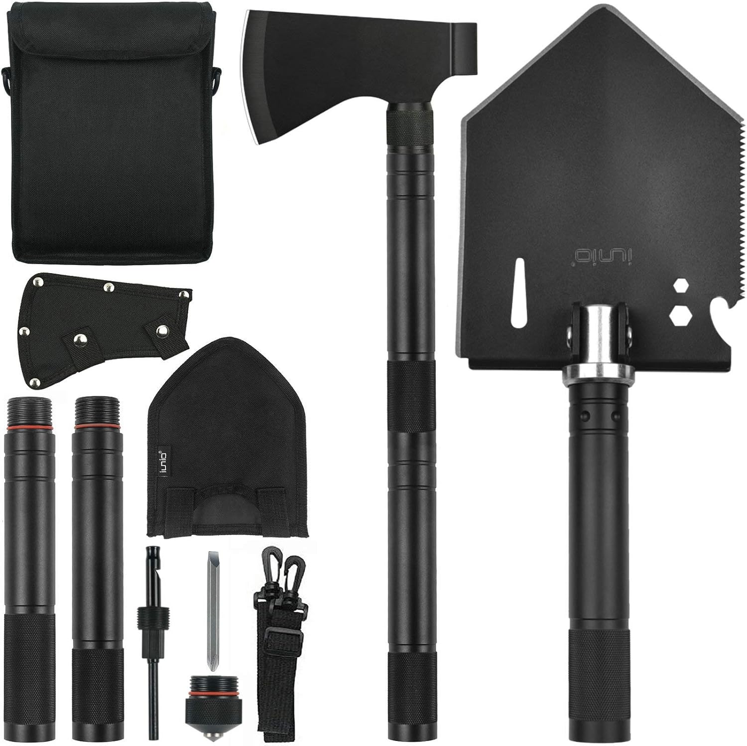 Folding Shovel and Camping Axe Tool Kit with Carrying Bag L349216
