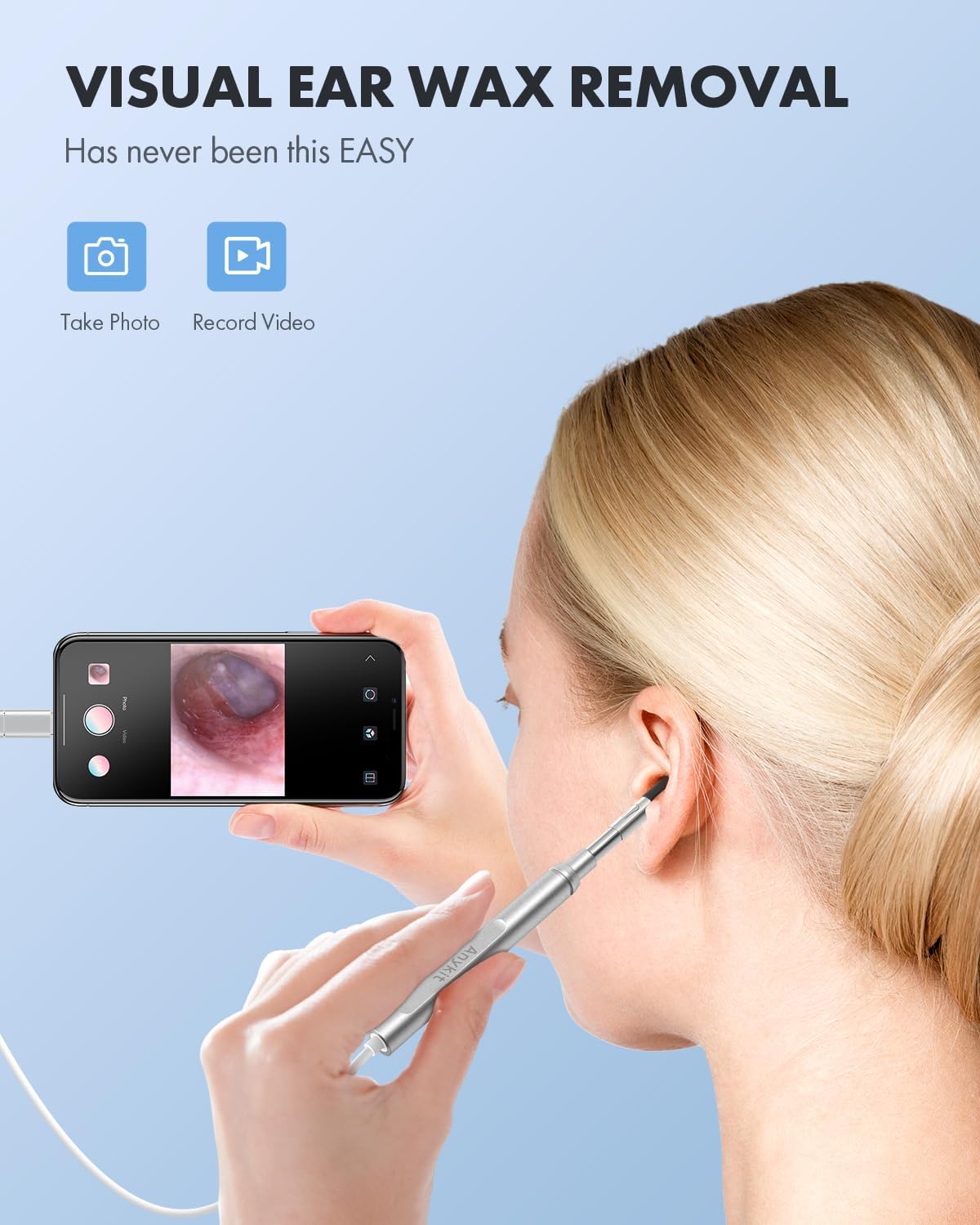 Ear Wax Removal Camera Otoscope with 8 Ear Picks 3 Specula K77907