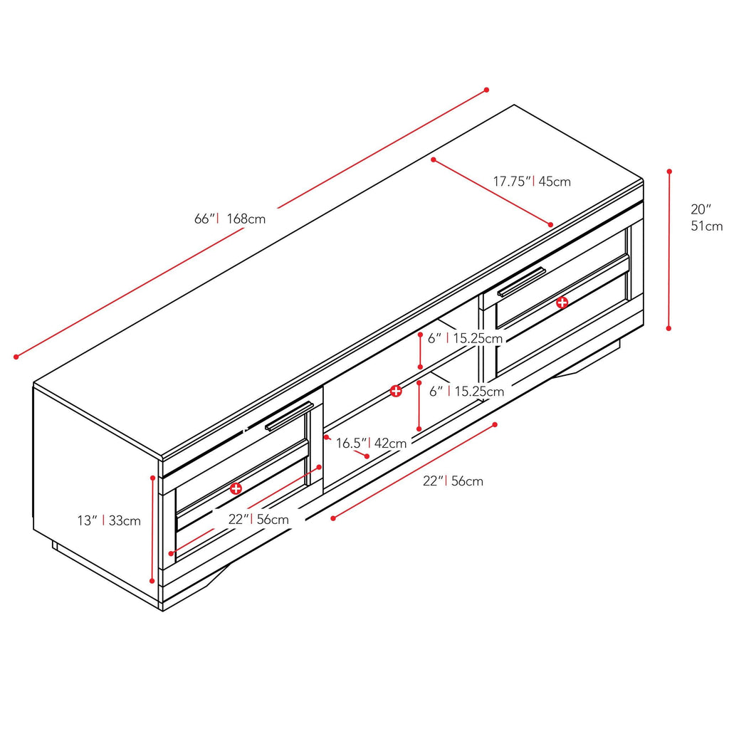 Mocha Black 66-Inch Wood Veneer TV Bench Y36159