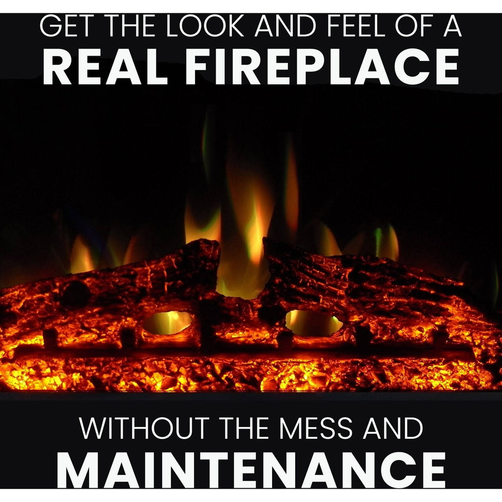 White Electric Fireplace Mantel V2231