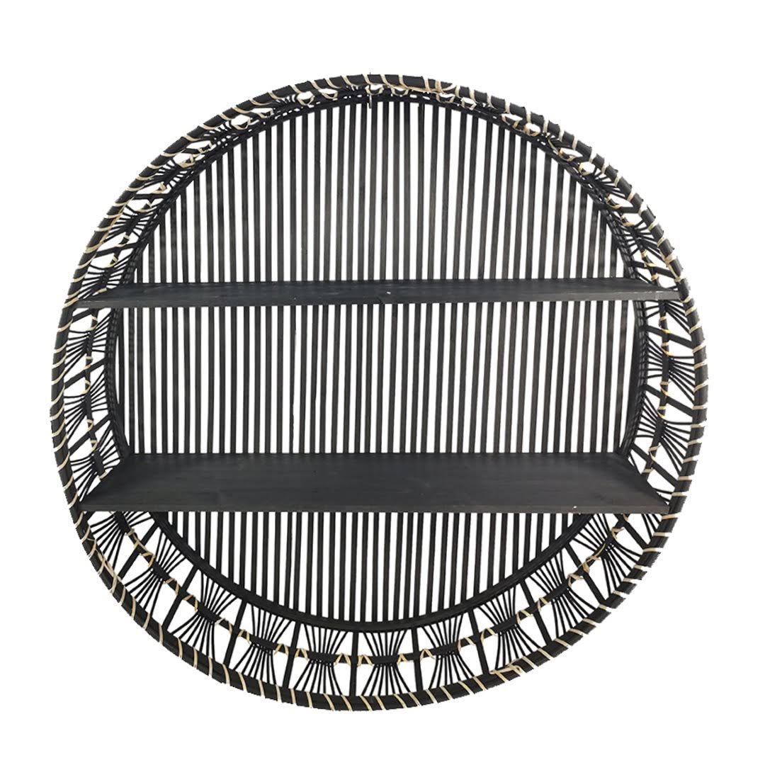2-Layer Wall Shelf in Black J163833