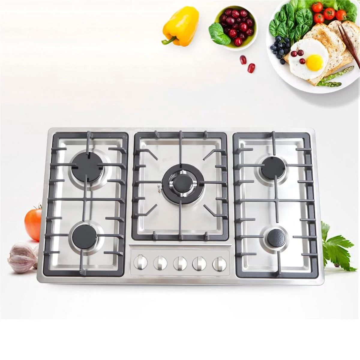 Stainless Steel 5 Burner Gas Cooktop D5744