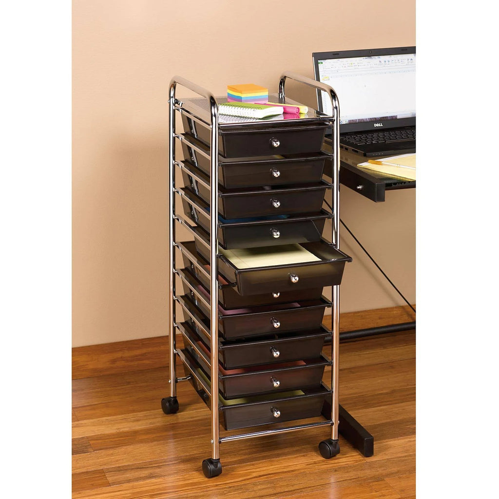 10 Drawer Cart - Black E350