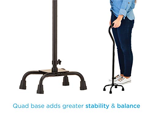 Large Base Offset Silver Quad Cane X10534