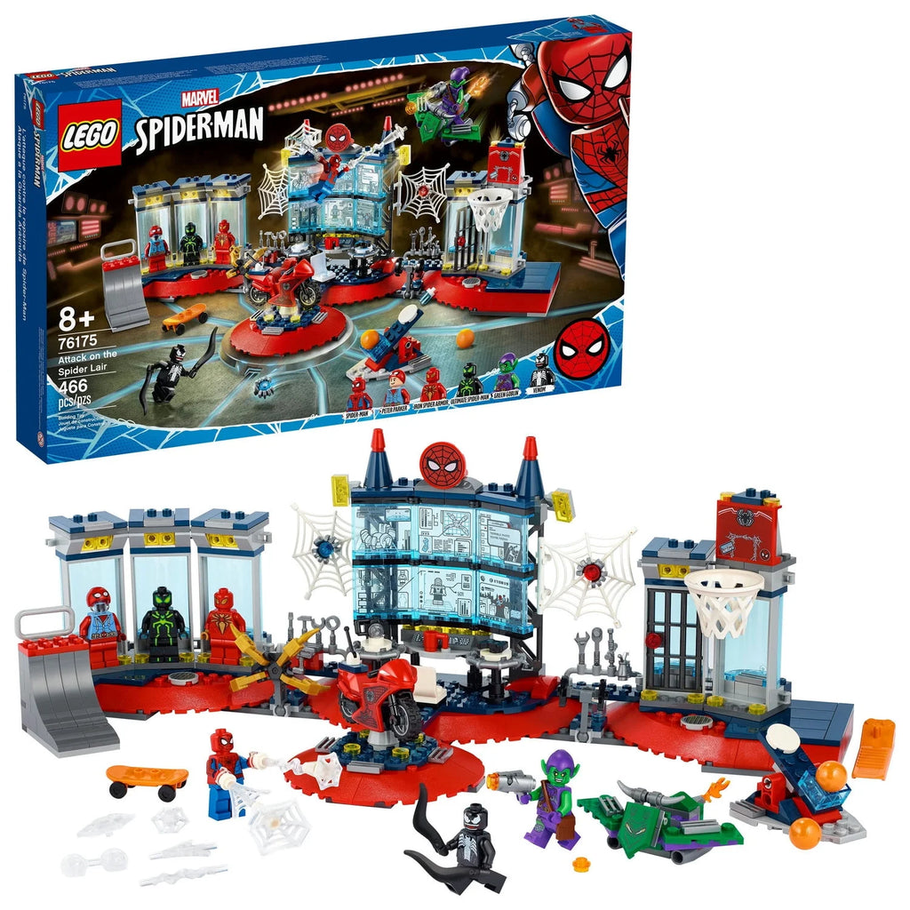 LEGO Marvel Spider-Man Attack on the Spider Lair 76175 Building Toy (466 Pieces) Y291
