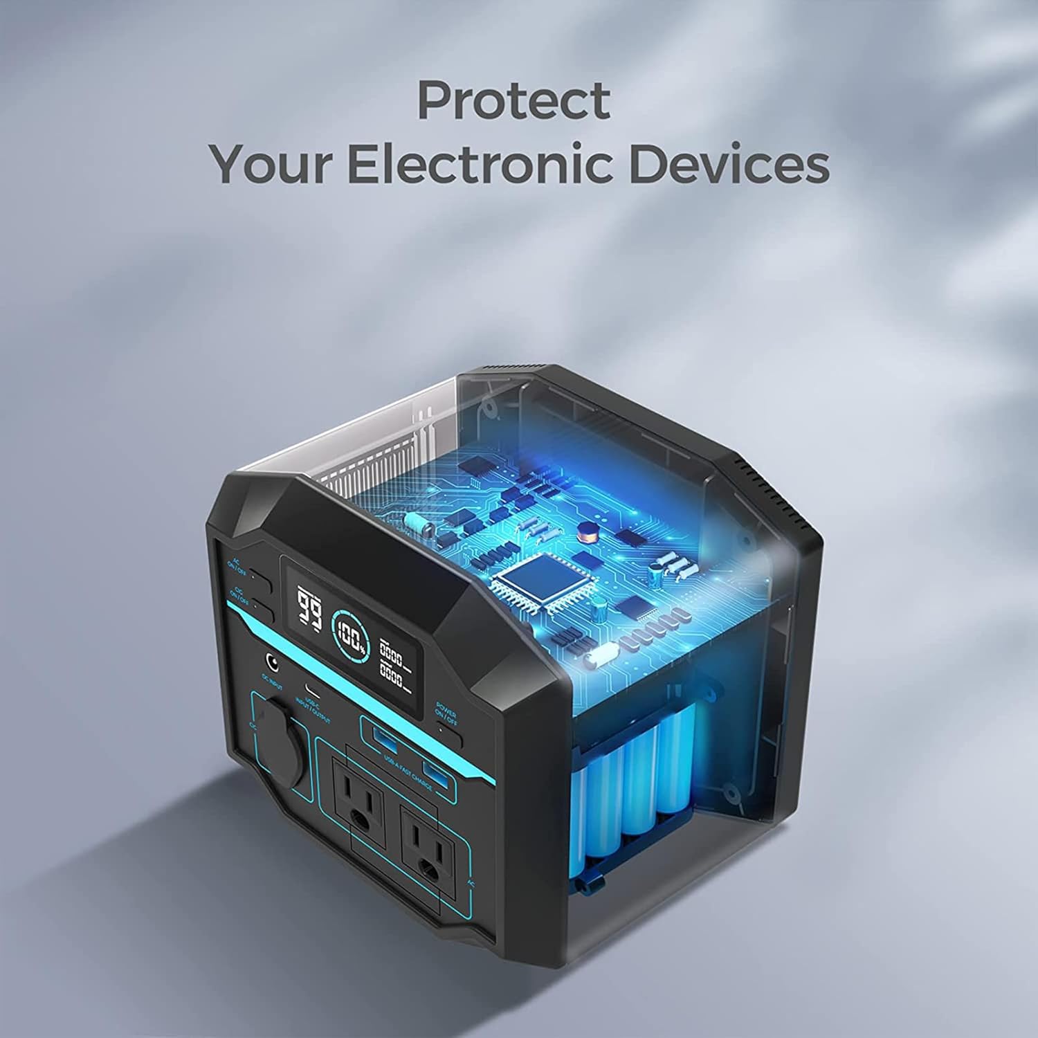 222Wh Portable Lithium Power Station with AC Outlets P77673