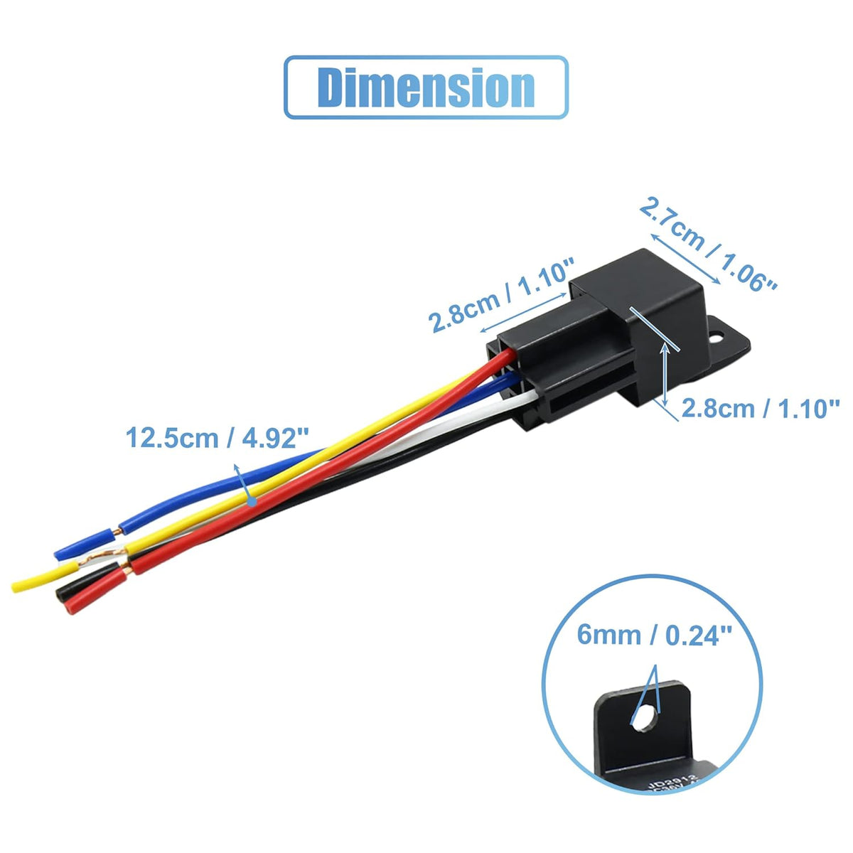3pcs 5 Pin DC 36V 40A Car Motor Relay with Harness O18982