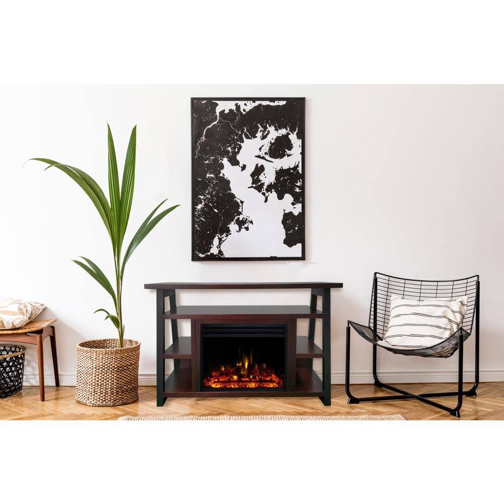White Electric Fireplace Mantel V2231